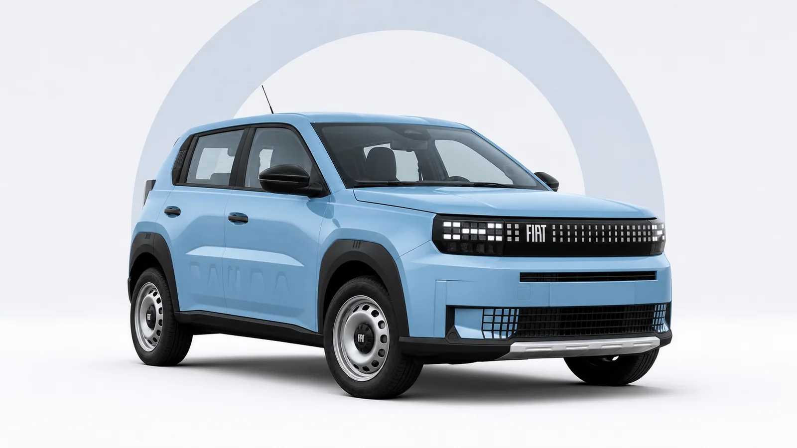 Fiat Grande Panda Pop Azzurro Acqua, vista anteriore tre quarti