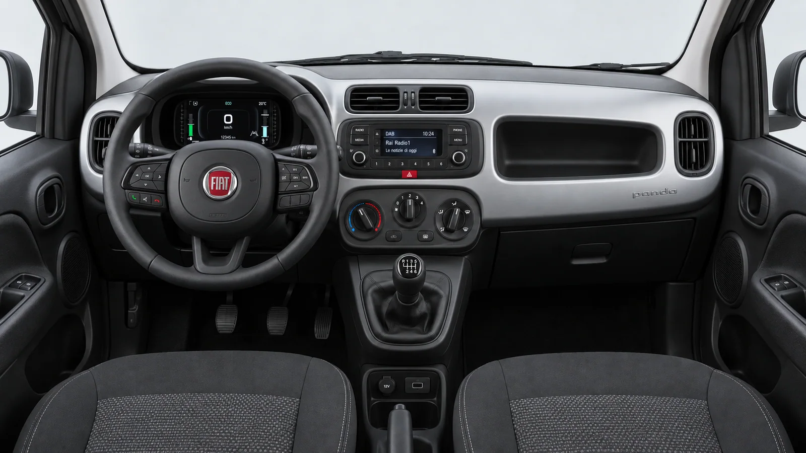 Fiat Pandina ICON Hybrid 5 posti, Nero: plancia e comandi dell'abitacolo