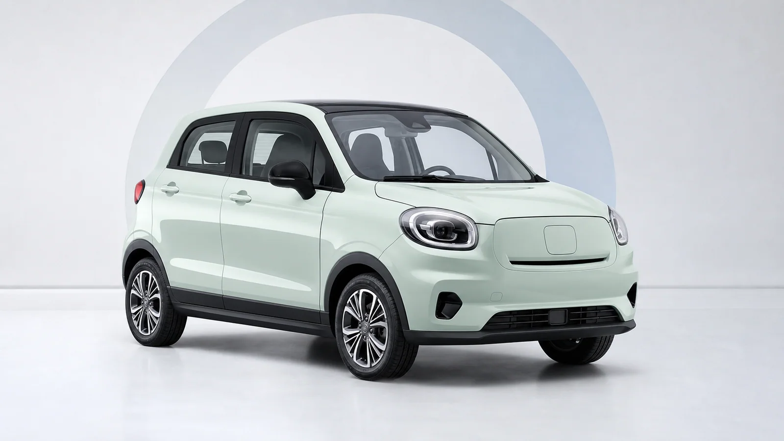 Leapmotor T03 Mint Green, vista anteriore tre quarti