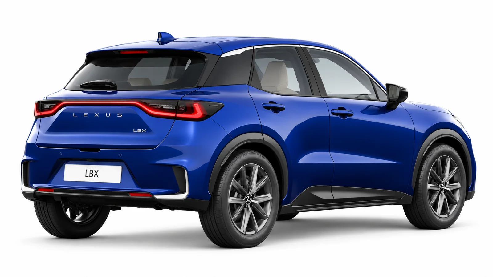 Lexus LBX 1.5 Hybrid Elegant, Dark Blue: vista posteriore a tre quarti