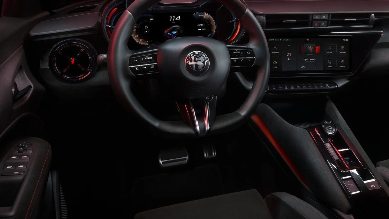 Alfa Romeo Junior Sprint Blu Navigli, plancia e infotainment
