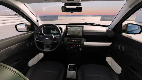 Dacia Spring Extreme Bianco Kaolin, plancia e infotainment