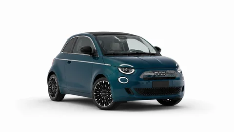 Nuova Fiat 500 Hybrid Pop Celestial Blue, vista anteriore tre quarti