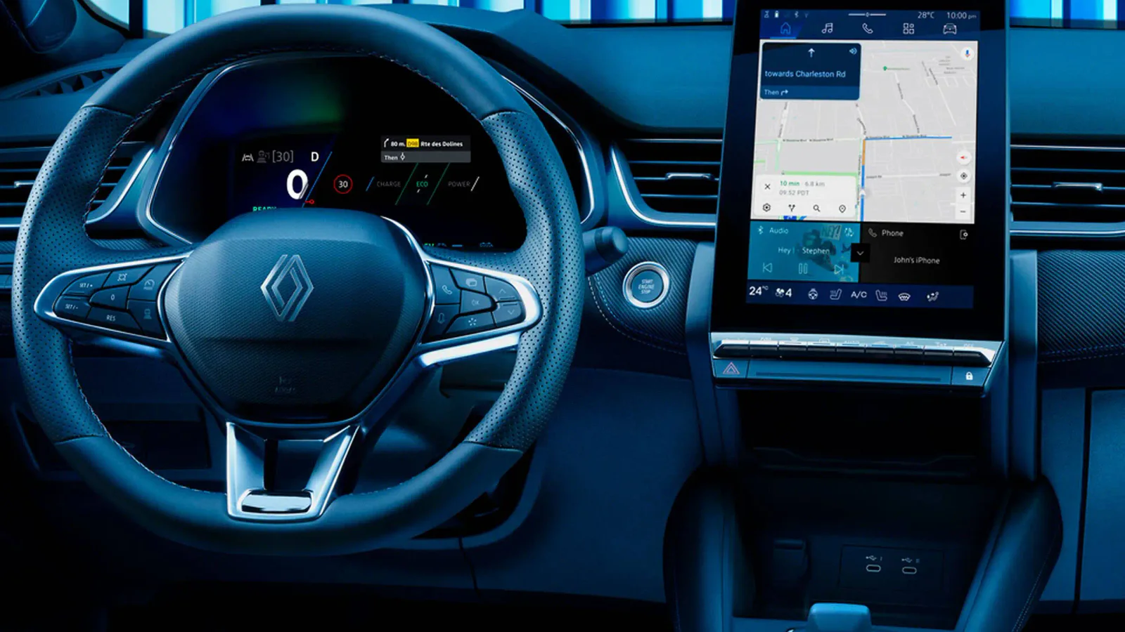 Renault Symbioz Techno Blu Mercure, plancia e infotainment