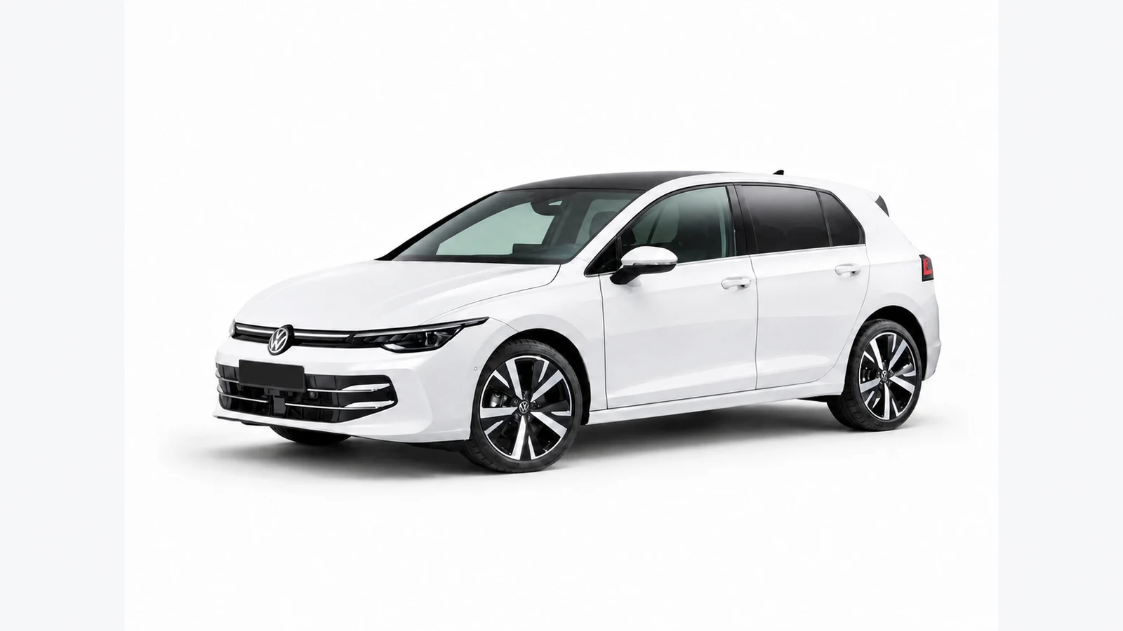 Volkswagen Golf Life Pure White, vista anteriore tre quarti