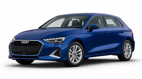 Nuova A3 Sportback 30 TDI Blu Navarra, vista anteriore tre quarti