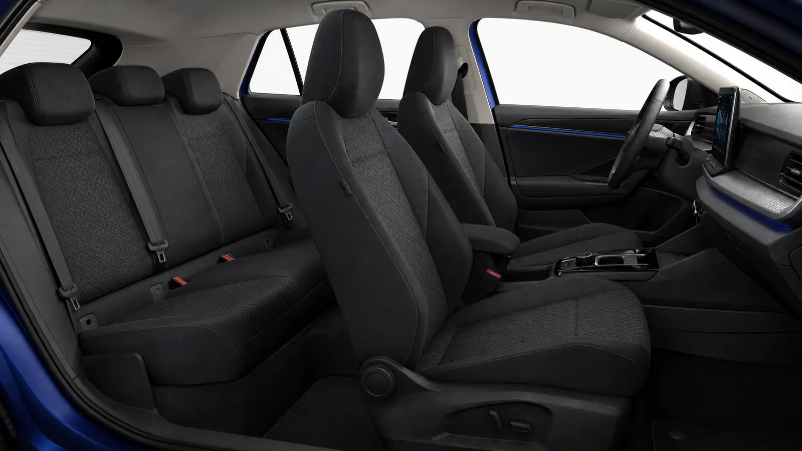 Nuovo T-Roc Life Celestial Blue, abitacolo e sedili