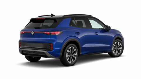 Nuovo T-Roc Life Celestial Blue, vista posteriore tre quarti