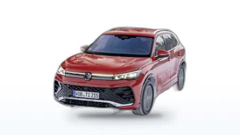 Nuova Tiguan Life Persimmon Red, vista anteriore tre quarti