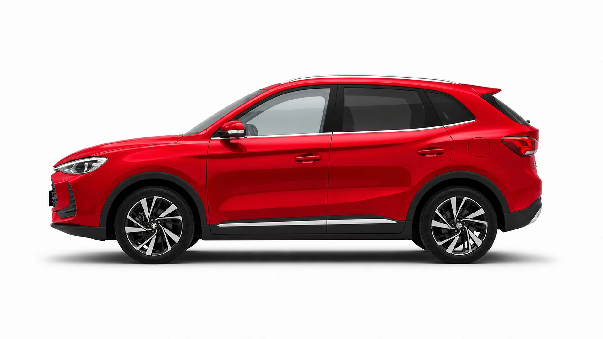 Nuova MG ZS Hybrid+ vista di profilo