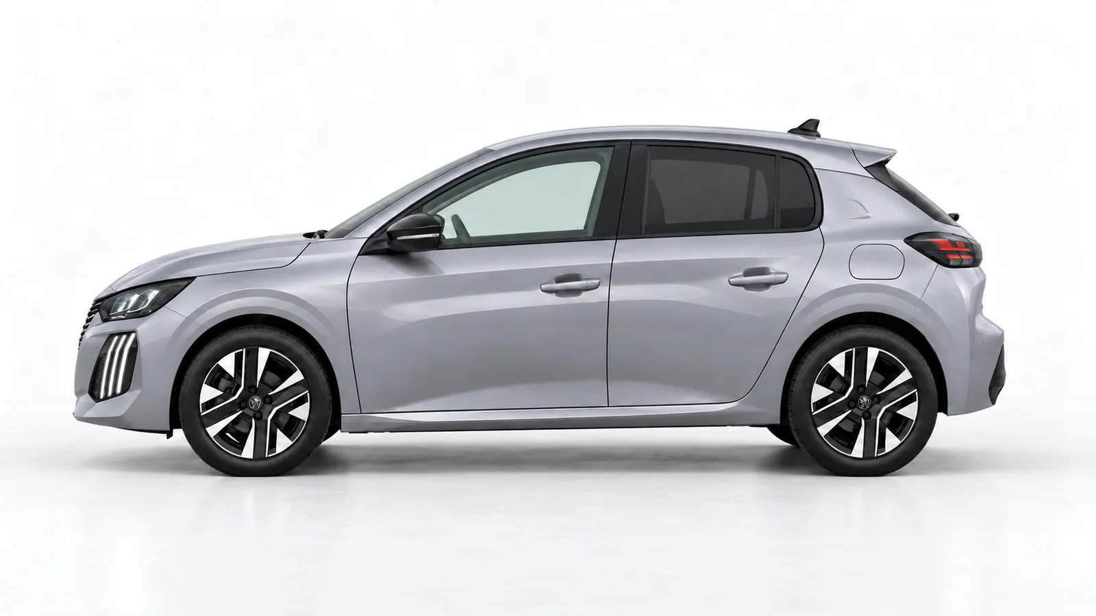 Peugeot 208 Allure 100 CV, Grigio Artense: vista di profilo