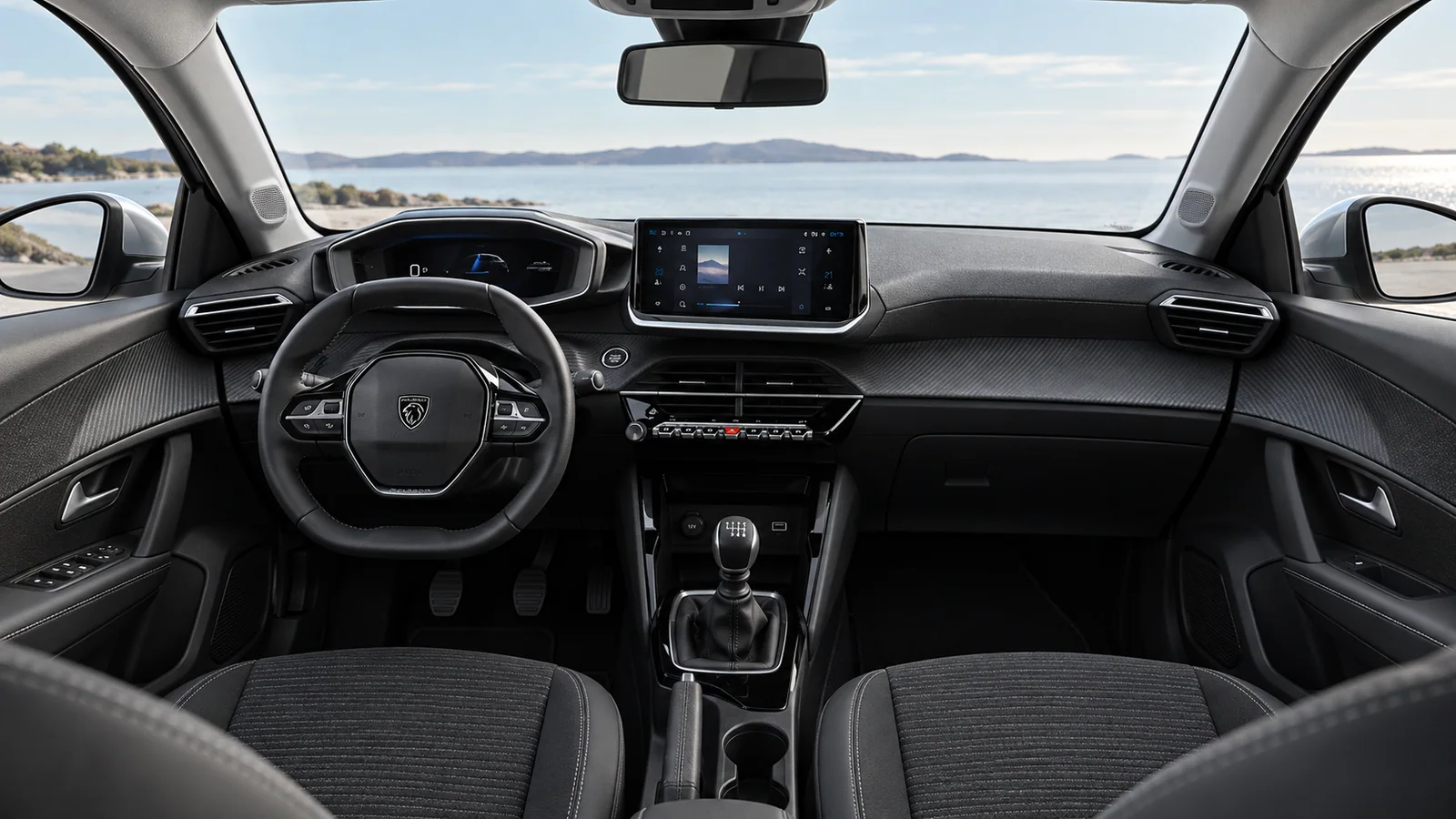 Peugeot 208 Allure 100 CV, Grigio Artense: plancia e comandi dell'abitacolo