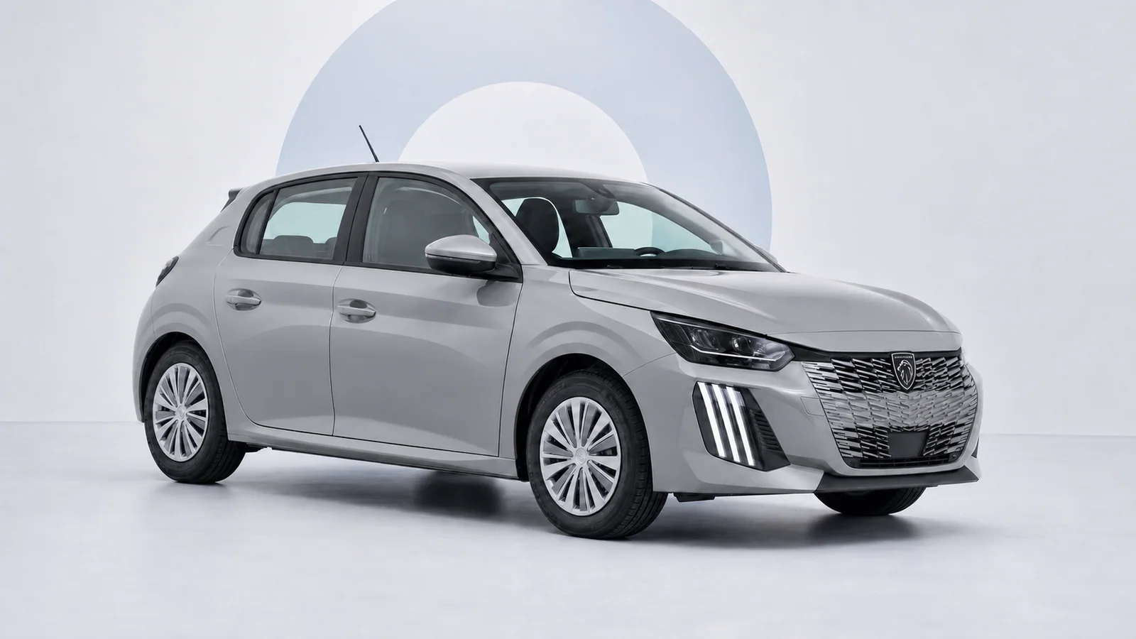 Peugeot 208 Style Grigio Artense, vista anteriore tre quarti