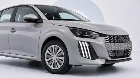 Dettaglio Peugeot 208 Style Grigio Artense con copricerchio Monti e firma luminosa LED