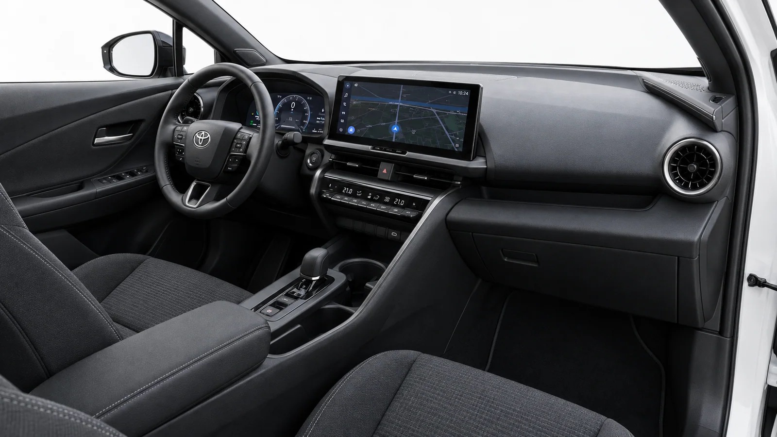 Toyota C-HR 1.8 Hybrid Trend, Bianco: plancia e comandi dell'abitacolo