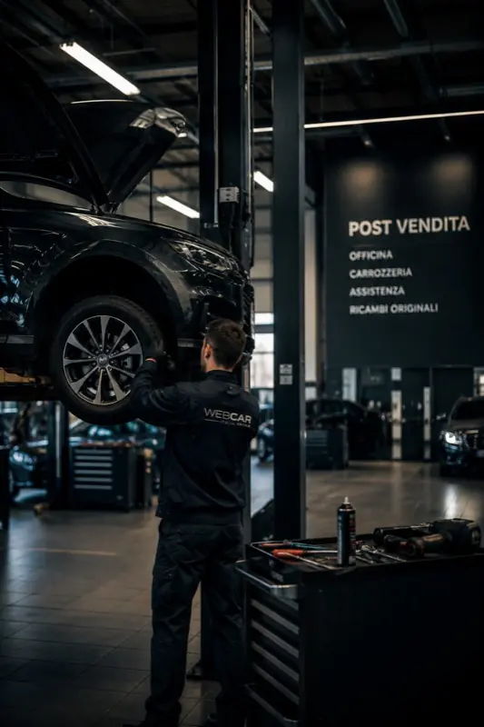 Un tecnico WebCar al lavoro in officina